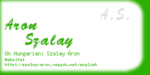 aron szalay business card